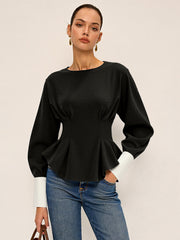 Sweat manches ballon col rond