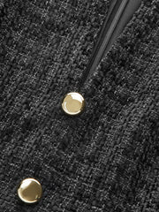 Robe mini sans manches tweed col V