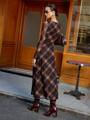 Robe maxi manches longues en maille