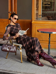 Robe maxi manches longues en maille