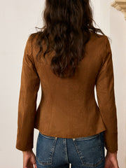 Veste suédine camel à boutons