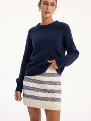 Jupe mini rayée tricot