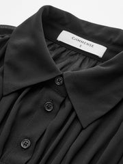 Chemise côtelée semi-transparente manches longues