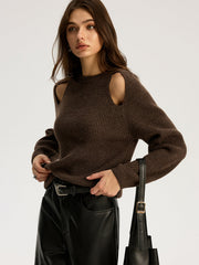 Pull côtelé à découpes