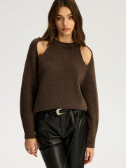 Pull côtelé à découpes