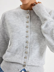 Cardigan col rond boutonné