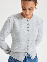 Cardigan col rond boutonné