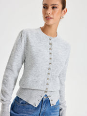 Cardigan col rond boutonné
