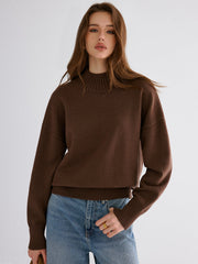 Pull ample épaules tombantes col rond