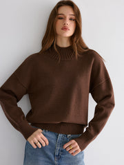 Pull ample épaules tombantes col rond