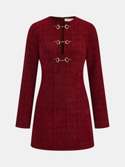 Robe mini tweed boucle métal