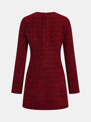 Robe mini tweed boucle métal