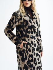 Manteau léopard croisé