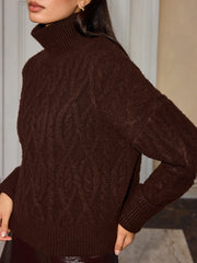 Pull torsadé à col roulé