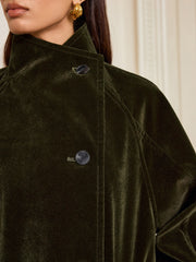 Manteau velours à col montant