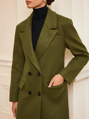Manteau long croisé à ceinture