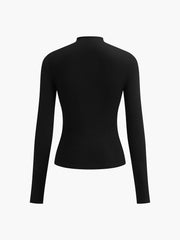 Chemise froncée manches longues noir — vue de dos