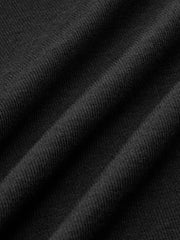 Chemise froncée manches longues noir — gros plan sur la texture du tissu