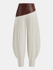 Pantalon ballon à panneau simili ivoire, pièce seule, vue de dos