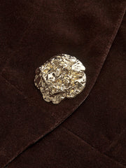 Blazer velours à bouton métal