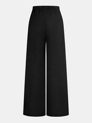 Pantalon ample à boucle métallique noir, pièce seule, vue de dos