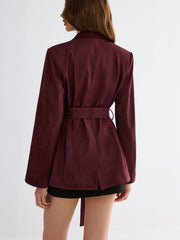 Blazer bordeaux à ceinture
