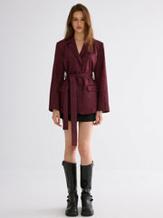 Blazer bordeaux à ceinture