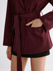 Blazer bordeaux à ceinture