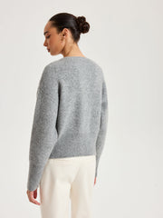 Cardigan asymétrique boutons métal