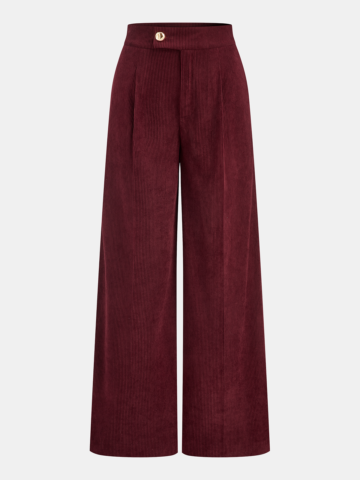 Pantalon velours côtelé bordeaux, pièce seule, vue de face
