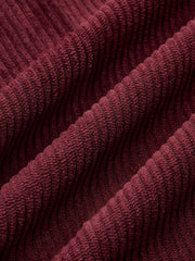 Pantalon velours côtelé bordeaux, détail du tissu