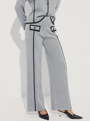 Ensemble maille passepoil contrasté