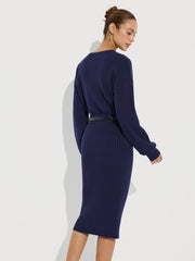 Ensemble pull jupe midi côtelé