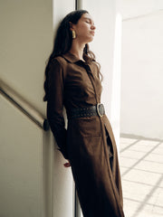 Robe chemise effet daim