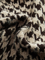 Blazer tweed pied-de-poule doré