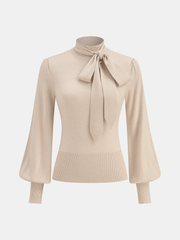 Pull col nœud laine