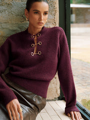 Pull manches longues détail mors