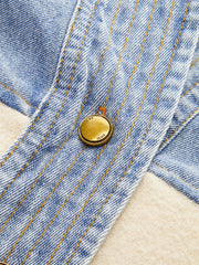 Cardigan denim col V