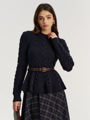 Pull torsadé mélange cachemire
