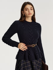 Pull torsadé mélange cachemire