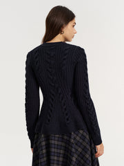 Pull torsadé mélange cachemire