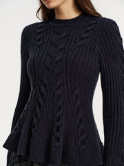 Pull torsadé mélange cachemire