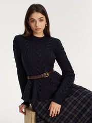 Pull torsadé mélange cachemire