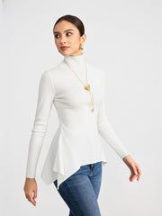 Pull col roulé asymétrique