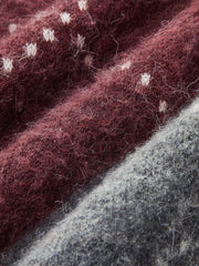 Pull col roulé losanges laine mélangée