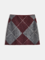 Jupe mini à motifs losanges
