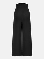Pantalon noir taille haute asymétrique, pièce seule, vue de dos