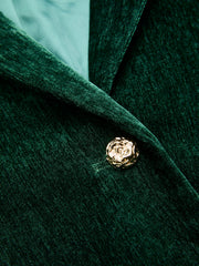 Blazer velours vert ceinturé