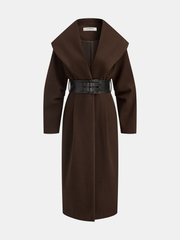 Manteau long à large col