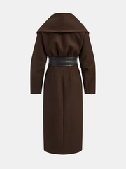 Manteau long à large col